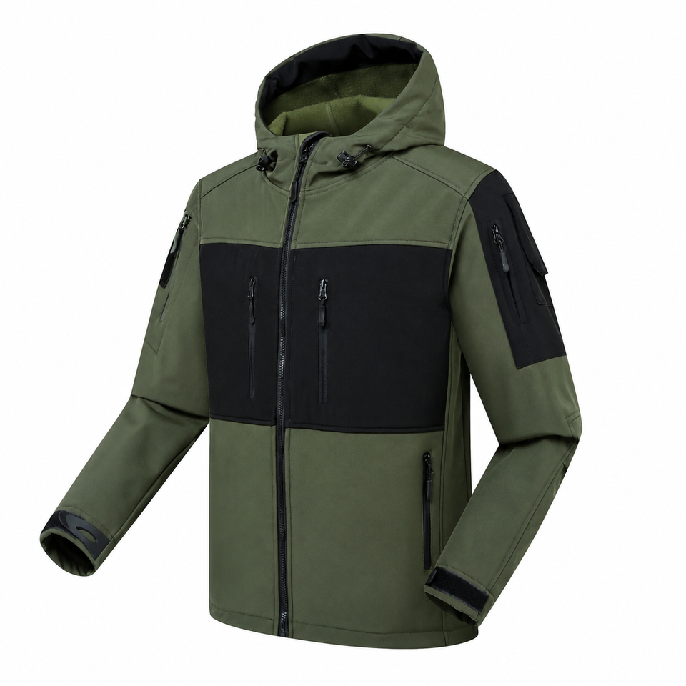 Softshell herenjas met fleecevoering en capuchon – Voor werk en outdooractiviteiten