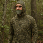 TWS UPF 50+ jachtshirt voor heren met masker – Camo vis-hoodie met lange mouwen