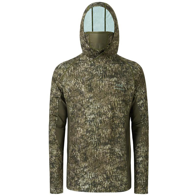 TWS UPF 50+ jachtshirt voor heren met masker – Camo vis-hoodie met lange mouwen