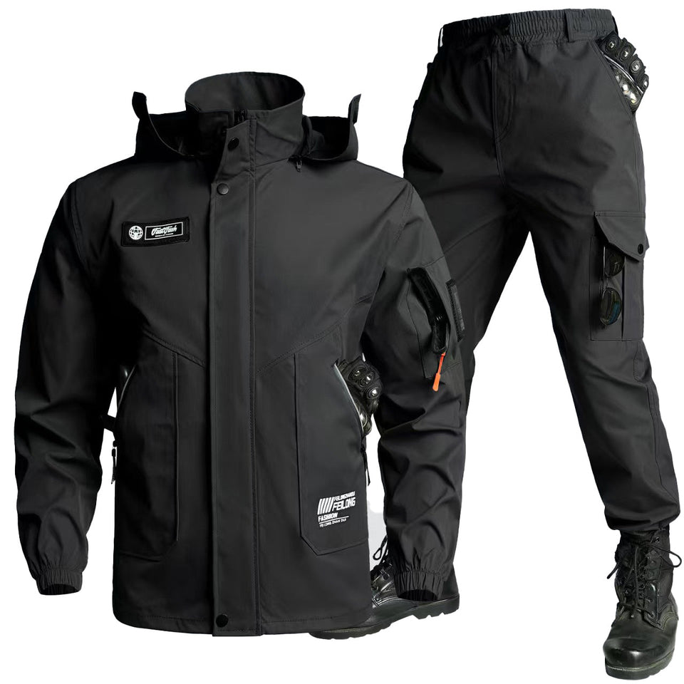 Tactische softshell werkkledingset voor heren – Jas en cargobroek met meerdere zakken