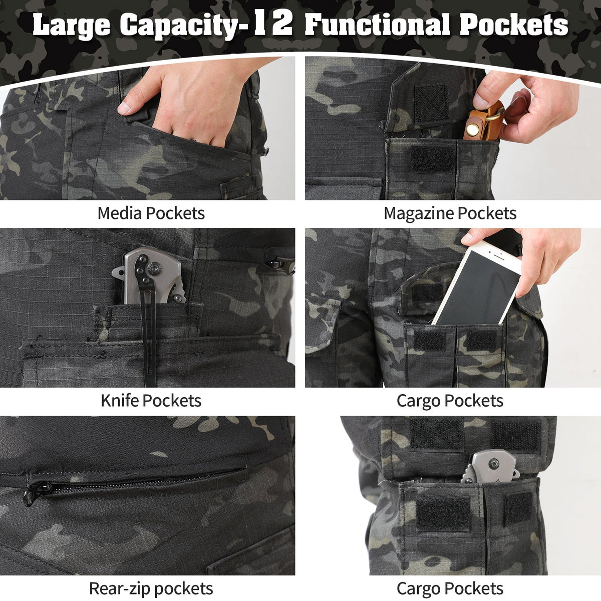 G3 Pro – Tactisch herenuniform met donkere camouflageprint