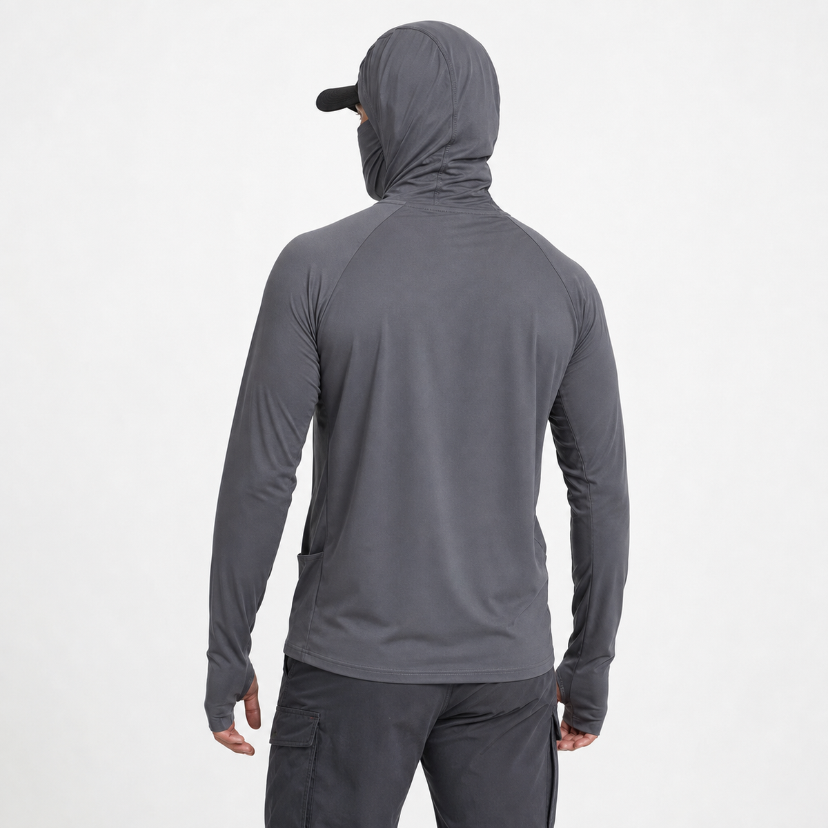 Lichtgewicht Sneldrogend UPF 50+ UV-Shirt met Capuchon en Ingebouwde Nekwarmer/Gezichtsmasker