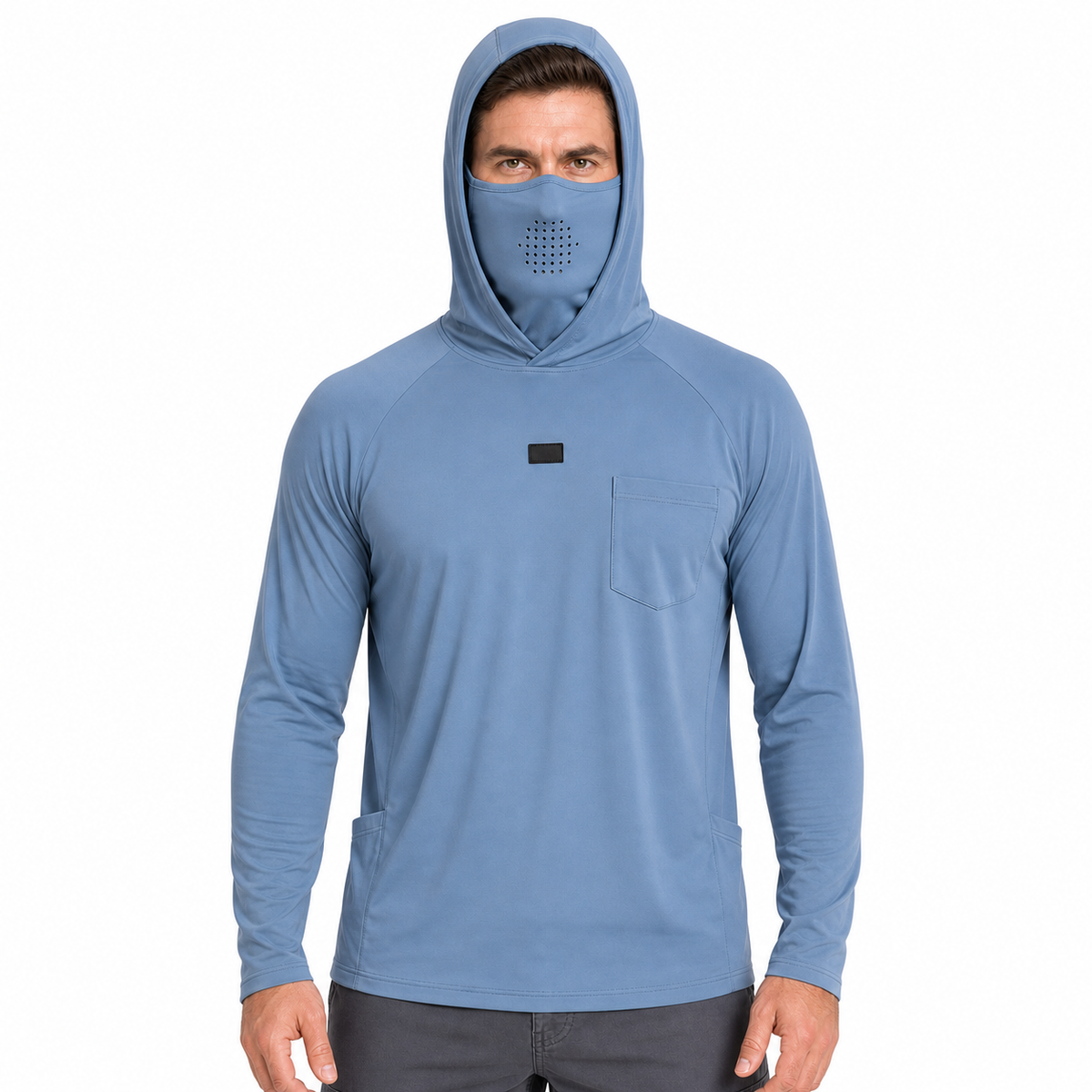 Lichtgewicht Sneldrogend UPF 50+ UV-Shirt met Capuchon en Ingebouwde Nekwarmer/Gezichtsmasker